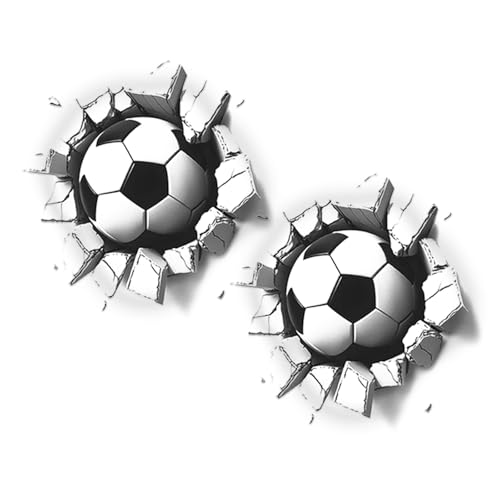 2 PCS 3D Fussball Wandtattoo, Wandtattoo Fussball 29cm*29cm Einfach Anzubringen und zu Entfernen Geeignet für Jugendzimmer Schulen Kindergärten Sportvereine Etc Kann als Geschenk Verwendet Werden von Asitanie