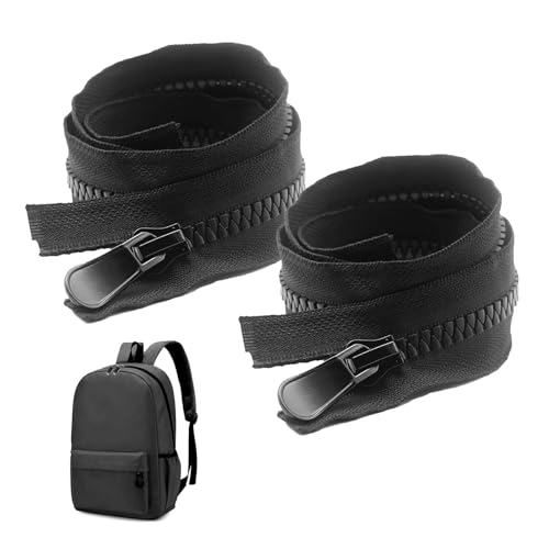 2 Pcs ReißVerschluss Jacke 70cm Teilbar Langer SpiralreißVerschluss 2 Wege Teilbar Schwarz Reissverschluss Sanftes Gleiten FüR NäHen MäNtel Jacken Taschen (Schwarz) von Asitanie