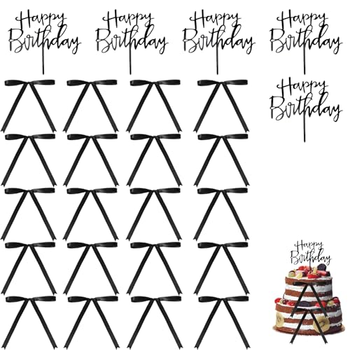 Torten Deko Kuchendeko Schwarze Schleifen 20 Schleifen mit langen Bändern und 5 Happy Birthday-Schildern,Kreative Kombination,Geeignet für Geburtstage,Valentinstag,Hochzeiten Torten Deko Kuchendeko Schwarze Schleifen 20 Schleifen mit langen Bändern und 5 Happy Birthday-Schildern,Kreative Kombination,Geeignet für Geburtstage,Valentinstag,Hochzeiten von Asitanie
