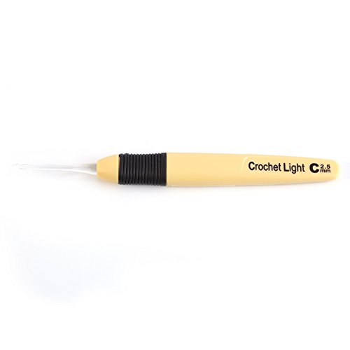 Asixx LED Häkelnadel, Bequem und Praktisch, Geeignet zum Häkeln mit Dunklem Garn, Länge ca. 155 mm (2.5 mm) von Asixx