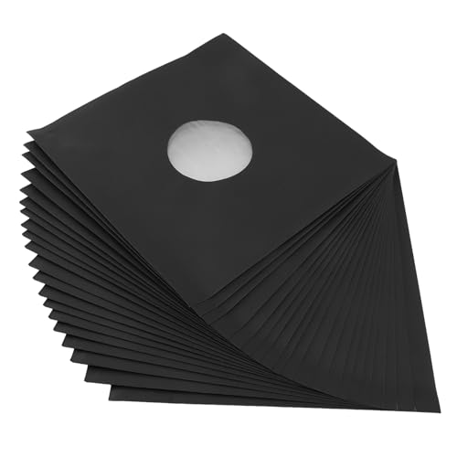Asixxsix 20pcs Record Kraftpapierjacken, 12 -Zoll -Schwarz -Papp -Rekordhülsen mit Mittlerem Loch, Verdickter 350 Gsm Mattes Kraftpapier für Record -Aufbewahrung und Schutz von Asixxsix