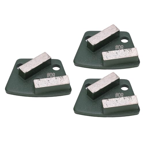 Asixxsix 3-Teilige Diamant-Schleifschuhe, 80# Trapez-Scheibenschuh-aggressiver Schneidbeschichtung, Gruner Diamant-Schmleifbetonbodenschneiden von Asixxsix