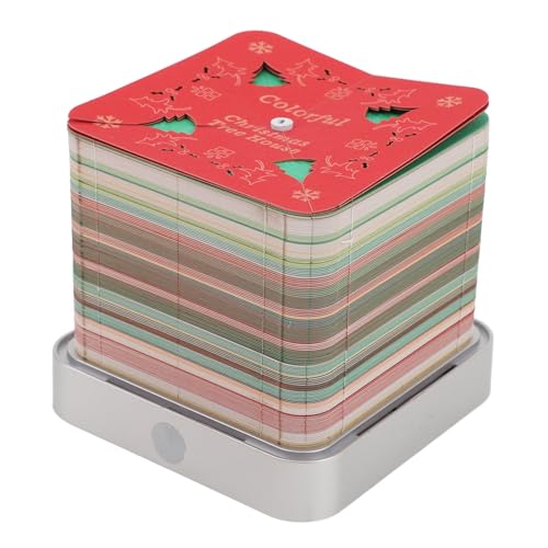 Asixxsix 3D-Notizblöcke, Papier-Tischkalender,2026 Kalender, Weihnachtsbaumhaus, Papierschnitzkunst,3D-Haftnotizen,3D-Kunst-Notizblock, DIY-Postkarten für die Schreibtischdekoration von Asixxsix