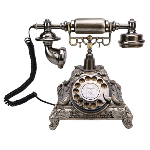 Asixxsix Audio Gästebuch Telefon, 32G -Kapazität Vintage Retro Sprachnachricht Recorder für Hochzeits Geburtstagsfeier Jubiläum mit USB -Ladung (Antike Messingfarbe) von Asixxsix