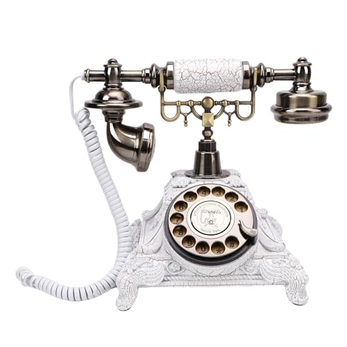 Asixxsix Audio Gästebuch Telefon, 32G -Kapazität Vintage Retro Sprachnachricht Recorder für Hochzeits Geburtstagsfeier Jubiläum mit USB -Ladung (White) von Asixxsix