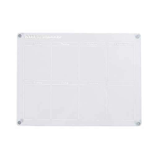 Magnetischer Kalender für den Kühlschrank, wiederverwendbare magnetische Tafel mit trockenem Radiergummi, Acryl-Kühlschrank-Kalender für Küche und Haushalt, leicht abwischbar (Monatlich) (Wöchentlich) von Asixxsix