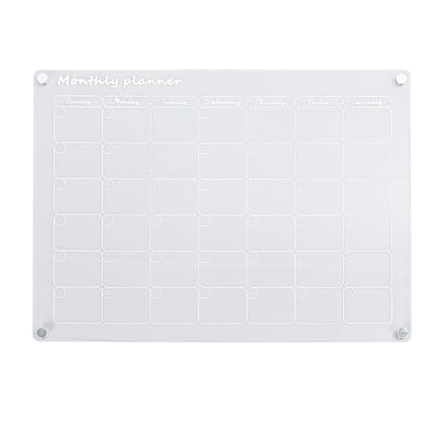 Magnetischer Kalender für den Kühlschrank, wiederverwendbare magnetische Tafel mit trockenem Radiergummi, Acryl-Kühlschrank-Kalender für Küche und Haushalt, leicht abwischbar (Monatlich) von Asixxsix