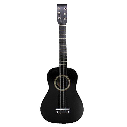 Musikinstrument Akustikgitarre 23 Zoll Kindergitarre, Musikalisches Spielzeug Kindergitarre aus Holz mit 1 Plektrum und 1 Aufbewahrungstasche für Kinder Anfänger (Black) von Asixxsix