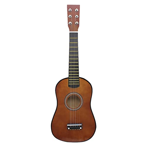 Musikinstrument Akustikgitarre 23 Zoll Kindergitarre, Musikalisches Spielzeug Kindergitarre aus Holz mit 1 Plektrum und 1 Aufbewahrungstasche für Kinder Anfänger (Kaffee) von Asixxsix