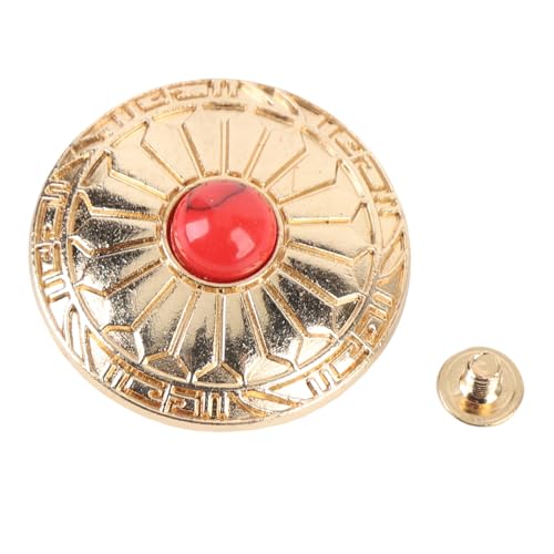 Schrauben Sie Rückenknöpfe, 10 Sätze 30 Mm Goldene Blume Rotes Türkis Runde Conchos Metall Dekorative Conchos mit 4,5 Mm Schrauben für Beutel Brieftaschen, Mehrzweck, Exquisite von Asixxsix