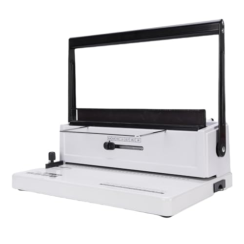 Spiralbindemaschine, 20 Blatt 34 quadratische Löcher Spiralbindemaschine mit 12 Stück 12mm Spulen und 50 Blatt A4 Abdeckungen für Letter A4 A5, Bindet bis zu 140 Blatt von Asixxsix