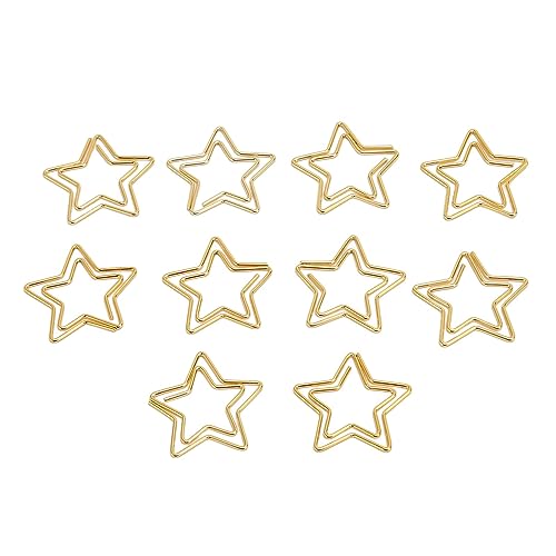 Sternförmige Büroklammern, 100 Stück, goldene Büroklammern aus Metall, rostfrei, Lesezeichen, Planerklammern, kleine süße Büroklammern für Zuhause, Büro, Schule Sternförmige Büroklammern, 100 Stück, goldene Büroklammern aus Metall, rostfrei, Lesezeichen, Planerklammern, kleine süße Büroklammern für Zuhause, Büro, Schule von Asixxsix