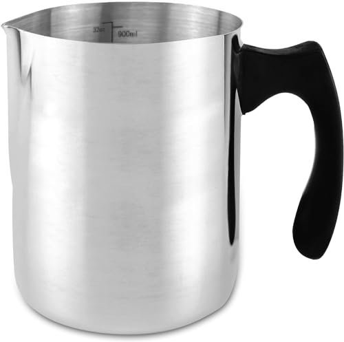 Aslanka Edelstahl Universal Schmelztopf, 900ml /32 Unzen Doppelkocher, 304 Edelstahl mit hitzebeständigem Griff und tropffreiem Ausgießer von Aslanka