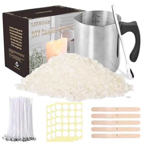 Aslanka Kerzenherstellung Set bestehend aus 900ml Kerzenherstellung Ausgießer, 1kg natürliches Sojawachs, 5X Kerzendochthalter aus Holz, 100x Kerzendocht Aslanka Kerzenherstellung Set bestehend aus 900ml Kerzenherstellung Ausgießer, 1kg natürliches Sojawachs, 5X Kerzendochthalter aus Holz, 100x Kerzendocht von Aslanka