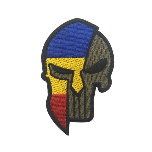 Aspcsmomt Rumänien-Flagge, Totenkopf-Aufnäher, bestickt, taktisch, Moral, rumänischer Punisher-Patch, Klettverschluss, zum Aufnähen auf Rucksack, Jacke, Mütze, Uniform, Mantel, Hut Aspcsmomt Rumänien-Flagge, Totenkopf-Aufnäher, bestickt, taktisch, Moral, rumänischer Punisher-Patch, Klettverschluss, zum Aufnähen auf Rucksack, Jacke, Mütze, Uniform, Mantel, Hut von Aspcsmomt