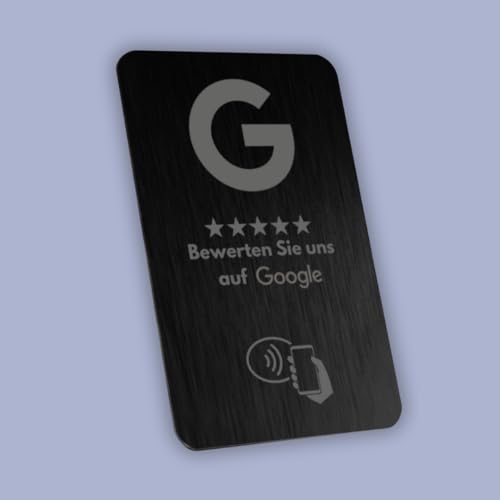 Aspira Home NFC Metallkarte mit Smart Technik Google Bewertungs - Rezensionskarten – Voreingerichtet für Sofortigen Einsatz (unpersonalisiert Schwarz) von Aspira