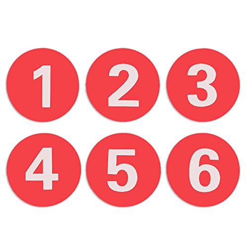 Aspire 30 Stück Acrylic Zahlenaufkleber, Rund Etiketten Zahlen,1-30 Rot von aspire
