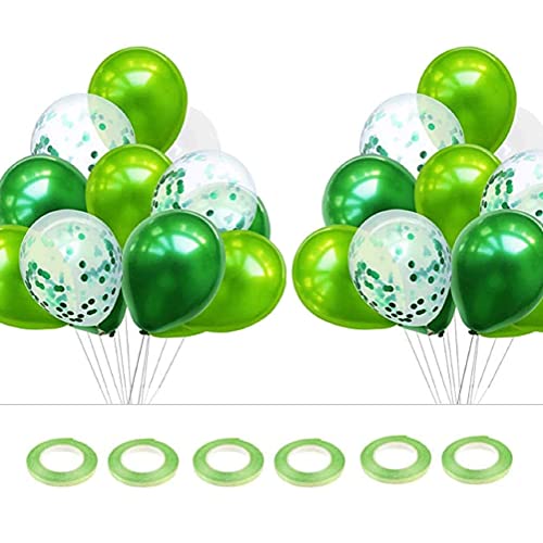 100 Stück Luftballons Grün,Luftballons Grün Weiß Helium,Konfetti Grün Ballons,für Hochzeit, Geburstags und Graduierung(Grün) von AstarFavor