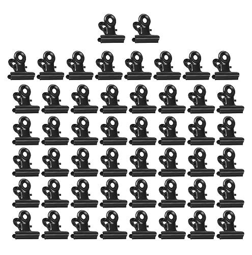 50 Stück Mini Metall klammern Schwarz, Kleine Bulldogge Büroklammern, 22mm Multi-function Clips Papierklammern für Fotos Büro Küche von AstarFavor