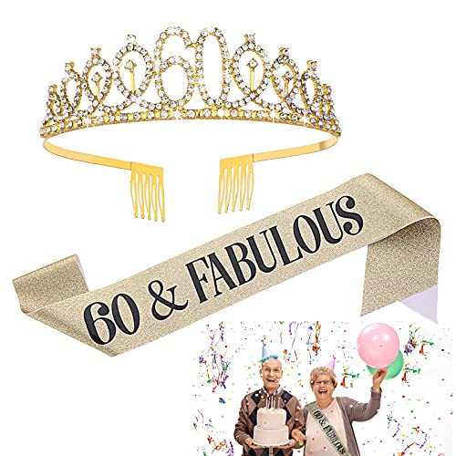 ASTER Geburtstags Königin Kronen Schärpe, 60. Geburtstagsschärpe und Tiara, 60 Birthday Tiara and Sash, Prinzessin Haar-Zusätze für Geburtstags Kristall Tiara Kronprinzessin Party Zubehör ASTER Geburtstags Königin Kronen Schärpe, 60. Geburtstagsschärpe und Tiara, 60 Birthday Tiara and Sash, Prinzessin Haar-Zusätze für Geburtstags Kristall Tiara Kronprinzessin Party Zubehör von ASTER