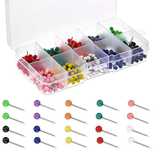 Aster 500 Stück Rundkopf Stecknadeln, 15mm Karte Nagel Pinnadeln Rundkopfnadeln für Weltkarte Pinnwand Cork Board, Kartennadeln Map Push Pins Reißzwecken mit Aufbewahrungsbox Aster 500 Stück Rundkopf Stecknadeln, 15mm Karte Nagel Pinnadeln Rundkopfnadeln für Weltkarte Pinnwand Cork Board, Kartennadeln Map Push Pins Reißzwecken mit Aufbewahrungsbox von ASTER
