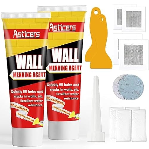 Wandreparatur Creme, Wand reparatur weiss paste, Spachtelmasse Wand für schnelle Reparaturen, Wandfüller Weißer Trockenbau-Patch zur Reparatur von Rissen, Löchern, Peeling von Asticers