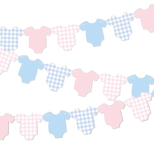 AstraGlam 2 Stück Gender Reveal Deko – Baby Kleidung Girlande für Jungen Mädchen, rosa Blaue Strampler Wäscheleine, Babyparty Dekoration, neutrale Party Deko für Geburtstag, Papier Dekorationsset AstraGlam 2 Stück Gender Reveal Deko – Baby Kleidung Girlande für Jungen Mädchen, rosa Blaue Strampler Wäscheleine, Babyparty Dekoration, neutrale Party Deko für Geburtstag, Papier Dekorationsset von AstraGlam