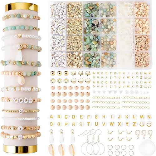 AstraGlam DIY Schmuck Bastelset Perlen Set, Perlen für Armbänder mit Naturstein und Polymer Tonperlen Armband Bastelset für Erwachsene zur Herstellung von Armbänder Selber Machen AstraGlam DIY Schmuck Bastelset Perlen Set, Perlen für Armbänder mit Naturstein und Polymer Tonperlen Armband Bastelset für Erwachsene zur Herstellung von Armbänder Selber Machen von AstraGlam