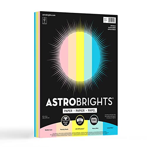 Astrobrights Farbpapier, 21,6 x 27,9 cm, 10,9 kg/89 g/m², Sprinkle-Sortiment, 300 Blatt (94000) von Astrobrights