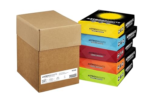 Astrobrights Gemischter Karton, 21,6 x 27,9 cm, 176 g/m², 5 Farben, je 250 Blatt/1.250 Blatt insgesamt Astrobrights Gemischter Karton, 21,6 x 27,9 cm, 176 g/m², 5 Farben, je 250 Blatt/1.250 Blatt insgesamt von Astrobrights