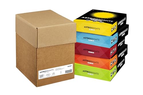 Astrobrights Gemischter Karton, 21,6 x 27,9 cm, 89 g/m², 5 Farben, je 500 Blatt/2.500 Blatt insgesamt Astrobrights Gemischter Karton, 21,6 x 27,9 cm, 89 g/m², 5 Farben, je 500 Blatt/2.500 Blatt insgesamt von Astrobrights