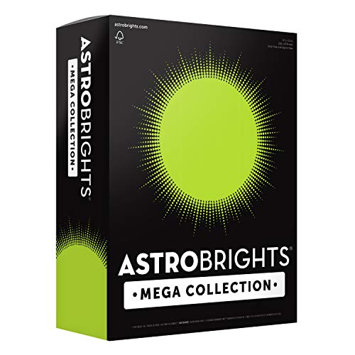 Astrobrights Mega Collection 91679 Karton, Neongrün, 320 Blatt, 29,5 kg/176 g/m², 21,6 x 27,9 cm von Astrobrights