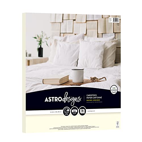 Astrodesigns Bastelkarton, 30,5 x 30,5 cm, 29,5 kg/176 g/m², cremefarben, 70 Blatt (91453) von Astrodesigns