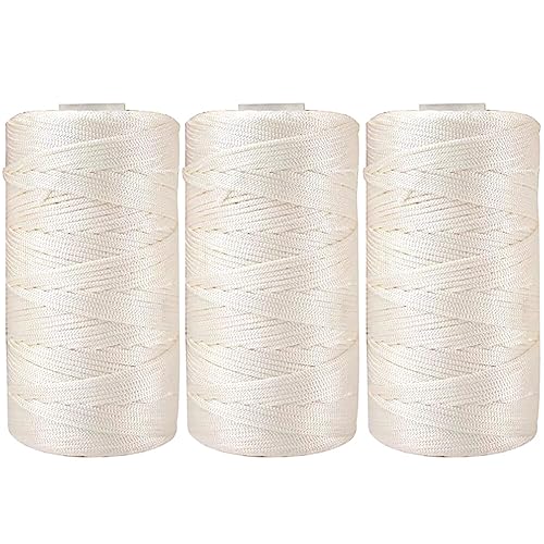 3 Rollen Garnspule Makramee Seil, Asudaro Natürliches Baumwoll Seil Makramee Baumwoll Garn Makramee Schnur 1.5 Mm Garn Für DIY Kunsthandwerk Spitzentaschen,Hüte,Haustierspielzeug,Schuhe Typ 2 von Asudaro