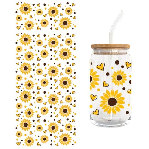 Asudaro 5Blätter 16 OZ Becher Aufkleber UV DTF Tasse Wrap Transfer Sticker Keramik Becher Transfer Aufkleber für Telefon Scrapbooking isoliert Flasche Koffer Gitarre Skateboard Journal Typ 05 von Asudaro