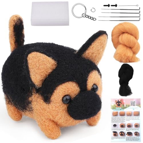 Asudaro Nadelfilz Set, Nadelfilz Kit Wollfilz Tier Kit DIY Nadelfilzmaterial Starter Kit Handspinnmaterial zum Basteln für Nadelfilz Anfänger DIY Filz Tier Handwerk Deutscher Schäferhund Asudaro Nadelfilz Set, Nadelfilz Kit Wollfilz Tier Kit DIY Nadelfilzmaterial Starter Kit Handspinnmaterial zum Basteln für Nadelfilz Anfänger DIY Filz Tier Handwerk Deutscher Schäferhund von Asudaro