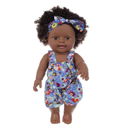 Asudaro Schwarze Reborn-Baby-Puppen 12" Realistische Lebensechte Vinylpuppen mit dunkler Haut Baby Neugeborenes Mädchen Junge Spielzeug mit Kleidung für Kinder Spielzeug Typ 1 von Asudaro