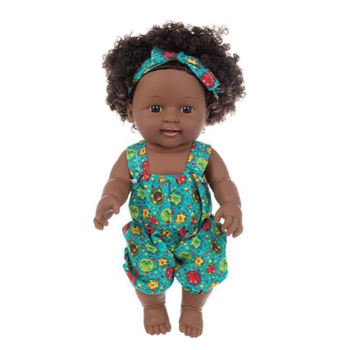 Asudaro Schwarze Reborn-Baby-Puppen 12" Realistische Lebensechte Vinylpuppen mit dunkler Haut Baby Neugeborenes Mädchen Junge Spielzeug mit Kleidung für Kinder Spielzeug Typ 4 von Asudaro