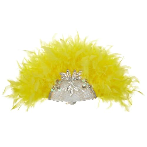 Bunte Feder Fan Federfächer Marabu Feder Fächer Vintage-Faltfächer Flapper Fan 20er Jahre Folding Handheld Feather Fan für Hochzeit Halloween Tanzen Show Tee Party Kostüm Dekor Gelb Bunte Feder Fan Federfächer Marabu Feder Fächer Vintage-Faltfächer Flapper Fan 20er Jahre Folding Handheld Feather Fan für Hochzeit Halloween Tanzen Show Tee Party Kostüm Dekor Gelb von Asudaro