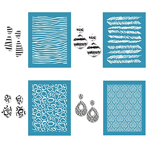 DIY Siebdruckschablone,Asudaro 4 Stück Karomuster Wiederverwendbare selbstklebende Siebdruck-Schablonen-Kit für handgefertigte DIY-Markierungsdruck auf Holz Stoff Papier Schmuck Ohrring Typ 2 DIY Siebdruckschablone,Asudaro 4 Stück Karomuster Wiederverwendbare selbstklebende Siebdruck-Schablonen-Kit für handgefertigte DIY-Markierungsdruck auf Holz Stoff Papier Schmuck Ohrring Typ 2 von Asudaro