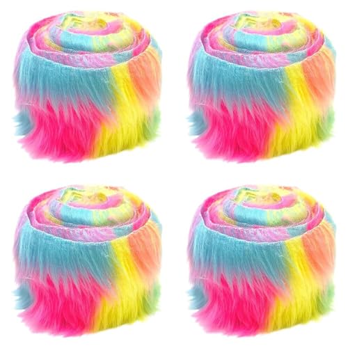 Furry Faux Precut Strips,Asudaro 4Pcs Kunstfell Band Furry Faux Craft Plüschstoff Kunstfell Bordüre Weich und Flauschig Fellband Breite DIY Dekoband Plüsch Trim Stoffroll,5CM*1.5M Bunte Blöcke Furry Faux Precut Strips,Asudaro 4Pcs Kunstfell Band Furry Faux Craft Plüschstoff Kunstfell Bordüre Weich und Flauschig Fellband Breite DIY Dekoband Plüsch Trim Stoffroll,5CM*1.5M Bunte Blöcke von Asudaro