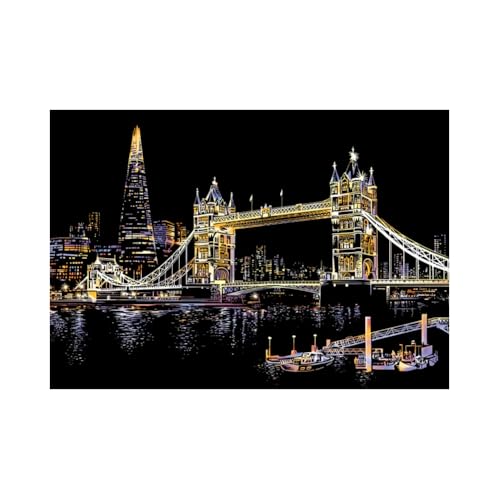 Kratzmalerei Painting Malpapier,Malerei Skizze,City Series Night Scene, Scratch Painting kreative Geschenk, Scratchboard Kunst,Gravur Art & Craft Set, Scratch Painting,mit 3 Werkzeugen (Tower Bridge) Kratzmalerei Painting Malpapier,Malerei Skizze,City Series Night Scene, Scratch Painting kreative Geschenk, Scratchboard Kunst,Gravur Art & Craft Set, Scratch Painting,mit 3 Werkzeugen (Tower Bridge) von Asudaro