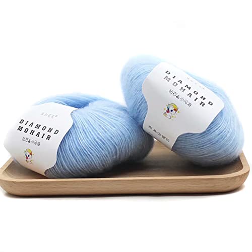 Asudaro 25g x 2 Rollen Weiches dünnes Garn 2ply Flauschige Stränge Garne Babywolle Baumwolle Fransengarn Stränge Mini Garn Weiches Plüschgarn zum Häkeln Handwerk Warm Wolle Typ 06 von Asudaro