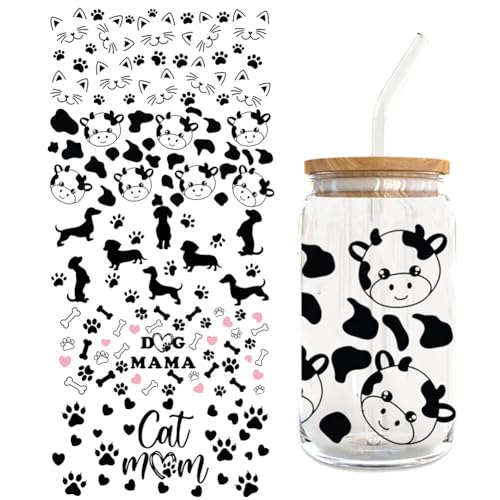 UV DTF Tasse Wrap Transfer Sticker,Asudaro 5Blätter Kuh und Bauernhof Themed Dekor Möbel Transfers Aufkleber Rub on Transferaufkleber Tasse Wickeln Sticker für Glas Tassen Becher Sticker Typ 6 UV DTF Tasse Wrap Transfer Sticker,Asudaro 5Blätter Kuh und Bauernhof Themed Dekor Möbel Transfers Aufkleber Rub on Transferaufkleber Tasse Wickeln Sticker für Glas Tassen Becher Sticker Typ 6 von Asudaro