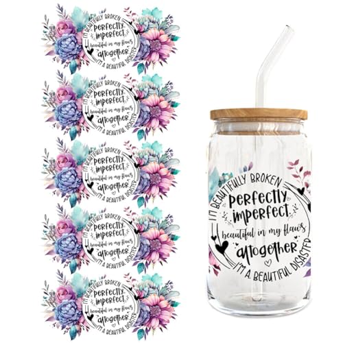 UV DTF Tasse Wrap Transfer Sticker,Asudaro 5Blätter Rub on Sticker Aesthetic Wasserdicht Floral Theme Transfer Sticker Transferfolie für 16oz Glasbecher Glas Tassen Dekor Pflanze Aufkleber Typ 1 UV DTF Tasse Wrap Transfer Sticker,Asudaro 5Blätter Rub on Sticker Aesthetic Wasserdicht Floral Theme Transfer Sticker Transferfolie für 16oz Glasbecher Glas Tassen Dekor Pflanze Aufkleber Typ 1 von Asudaro