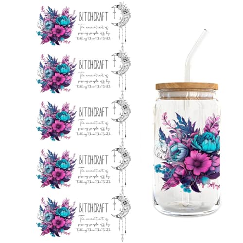 UV DTF Tasse Wrap Transfer Sticker,Asudaro 5Blätter Rub on Sticker Aesthetic Wasserdicht Floral Theme Transfer Sticker Transferfolie für 16oz Glasbecher Glas Tassen Dekor Pflanze Aufkleber Typ 2 UV DTF Tasse Wrap Transfer Sticker,Asudaro 5Blätter Rub on Sticker Aesthetic Wasserdicht Floral Theme Transfer Sticker Transferfolie für 16oz Glasbecher Glas Tassen Dekor Pflanze Aufkleber Typ 2 von Asudaro