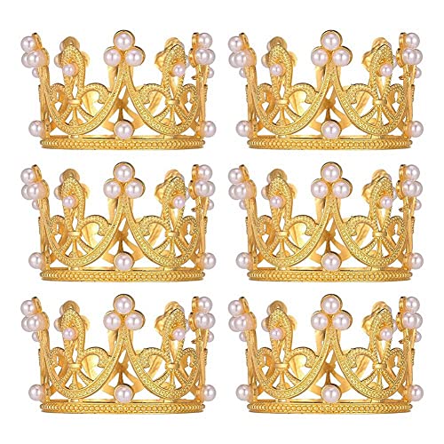 Asuinxurr 6 StüCk Goldene Mini-Kronen-KuchenaufsäTze, Kleine Kristallperlen-KuchenaufsäTze, Kleine Cupcake-Krone für Hochzeit, Geburtstag Asuinxurr 6 StüCk Goldene Mini-Kronen-KuchenaufsäTze, Kleine Kristallperlen-KuchenaufsäTze, Kleine Cupcake-Krone für Hochzeit, Geburtstag von Asuinxurr