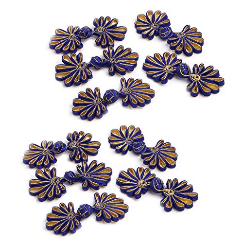 10 Paar chinesische Knöpfe für Verschlussknöpfe Blumenknoten Verschluss Nähen handgefertigte C-Knöpfe zum Basteln von Asukohu