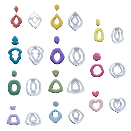11pcs Weicher Ton Ohrringschneider Set Geometrische Ohrhörer Formen Schmuckversorgungen Handgefertigtes Kreatives Tonzubehör von Asukohu