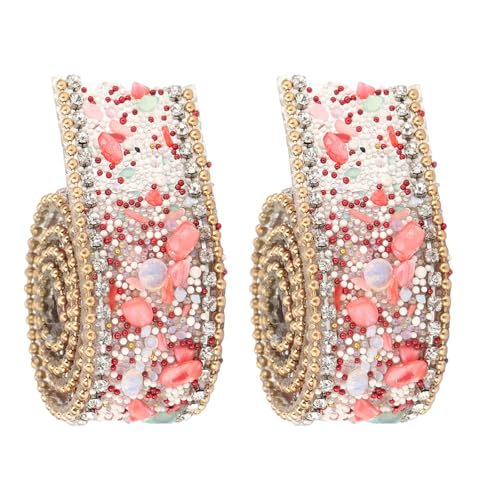 2 Rollen Strass-Bordüre zum Aufbügeln auf Strass-Kette, selbstklebende Bänder für Schmuck, Kleidung, Dekoration von Asukohu
